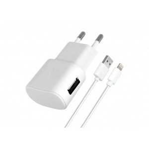СЗУ Florence USB 1A + кабель Lightning (iPhone) White (FW-1U010W-L)