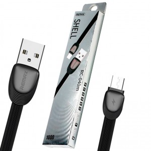 USB кабель Remax Shell RC-040m MicroUSB 1m Black