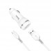 АЗУ 2USB Hoco Z27 White + USB Cable MicroUSB (2.4A)