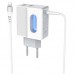 СЗУ 2USB Hoco C75 White + USB Cable iPhone X (2.4A)